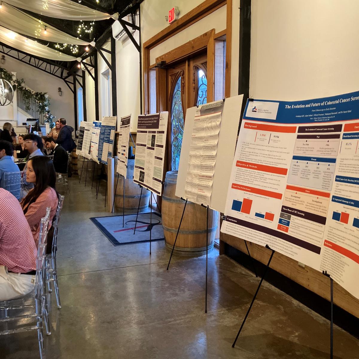 Research posters displayed at the AMS Northwest Arkansas Regional Meeting in Springdale on October 8, 2026.